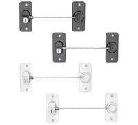 Window Safety Locks, No-Drilling Window Restrictors Universal Refrigerator Door Lock for Home Security, Cupboard, Drawer, Washing Machines (White/Black, 4 Pack)