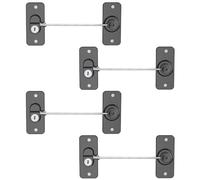 Window Safety Locks, No-Drilling Window Restrictors Universal Refrigerator Door Lock for Home Security, Cupboard, Drawer, Washing Machines (Black, 4 Pack)