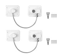 Window Safety Locks, Self Adhesive or Drilling 2 Pack Baby Window Restrictors with Screws, Security Cable Lock Latch with Key for Kids Pet Childproof (Weiß)