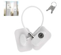 Window Safety Locks, Self Adhesive Window Restrictor Locks, Baby Window Restrictors for UPVC No Drilling Window Locks Child Safety Cable Lock with Key, Kids Refrigerator Lock (1 Pc, White)