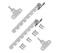 Window Safety Restrictors 2 Pcs Stainless Steel Window Restrictor Hooks Adjustable Position Casement Window Limiter Latch with 10 Screws for Wooden/Metal Window and Door (14.5cm Adjustable)