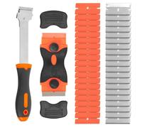 Window Scraper Tool, 2 Pcs Glass Scraper for Windows, Oven Scraper Tool Non Scratch, Cleaning Tools Ceramic Hob Scraper for Removing Window Decals Wallpaper Labels