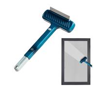 Window Screen Cleaner, Extendable Mesh Tool, 16.9x8.26x0.59 Inches Washing Device with Sturdy Build, Double Squeegee Function, Compact Cleaner with Style, Home Patio Accessory for Kitchen
