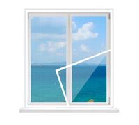 Window Screen Insect Protection, 60x110cm, Easy Adhesive Installation, Fly Screen for Sliding Windows, Automatic Switch-Off, for Bedroom, Basement Window, Sliding Window, White