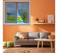 Window Screen Mesh 110 x 175 cm Closes Automatically Mesh Curtains, Door Curtains Window Fly Screens for Keep Bugs/Flys/Mosquitoes for Windows Doors Patio, Cat-Proof, Black