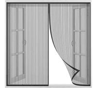 Window Screen Mesh 53 x 130 cm Powerful Magnets Adjustable DIY Window Fly Screen Fly Screens for Keep Bugs/Flys/Mosquitoes Fitted to Multiple Windows, Black