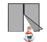 Window Screen Mosquito Netting 110 x 58 cm Easy to Install Without Drilling Insect Protection Window Mosquito Net for Keeping Out Flies & Bug, Black