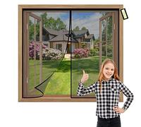 Window Screen Mosquito Netting DIY Fly Screen Window 150x200cm Self-Adhesive Magnets Shut Automatically Insect Mesh Curtain Bug Bee Protector for Doors Windows Black