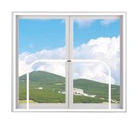 Window Screen Replacement, Fly Screens Windows to Keep Bugs Out, Self-Adhesive Cat Window Guard Screen with Zipper Opening, Easy to Open Your Windows (Zipper Position 6)