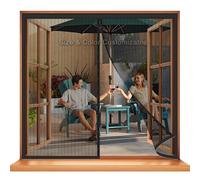 Window Screen with Center Opening - Custom Fit Protection for Your Window, Width Within 50cm - 250cm, Magnetic Window Curtain for Keeping Out Flies to Keep Bugs Out