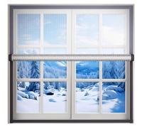 Window Seal Cover Kit for Winters Rolls Up Transparent Window Insulation Film Thermal Soundproof Curtain with Double Thickened Bubble Wrap(Black,W 90 x H 140 cm)