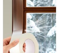 Window Sealing Tape 3cm x 10m, Clear Sealant Tape for Winter, Window Draft Insulation Sealing Film, Self-Adhesive Waterproof Draft Seal for Wind Cold Air Dust Blocking for Kitchen Bathroom No Residue