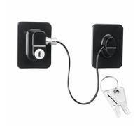 Window Security Lock with Key, Child Safety Lock for Refrigerator Cabinet Oven, Adhesive Mounted Steel Wire Lock for Home Childproofing, Black