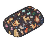 Window Shade-(2 Pack)-XL-25" x 16"-Colorful Cartoon Animal Designs, Cling Car Sun Shade for Windows - Sun, Glare and UV Rays Protection for Your Child - Baby Car Shades for Side Window by Enovoe