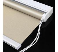 Window Shades Easy Fit Polyester Fabric Daylight UV Protection Roller Blind, Day and Night Translucent or Blackout Vision Curtains for Window and Door, Easy to Install, Beige