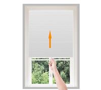 Window Shades Pull Down No Drill Blinds Non-Woven Light Filtering Stick On Cut to Size Self Adhesive Pleated Temporary Blind for Bedroom Kitchen Bathroom Windows Doors