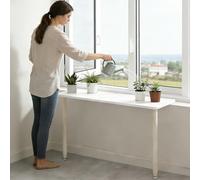 Window Sill Ledge Extension Plant Shelf with Adjustable Legs, No Drill Windowsill Extender Plate Heavy Duty, Removable Cat Window Table Perch(Beige,115x30cm(45 1/4x11 3/4"))