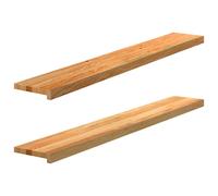 Window Sill Solid Oak Light Brown 140x20x2cm Fine Sanded Unfinished Wood Pair