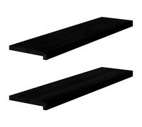 Window Sills 2 pcs Dark Brown 100x30x2 cm Solid Wood Oak Berkfield Home Brown One Size