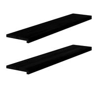 Window Sills 2 pcs Dark Brown 120x30x2 cm Solid Wood Oak Berkfield Home Brown One Size