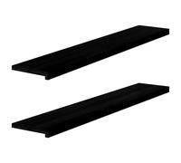 Window Sills 2 pcs Dark Brown 140x25x2 cm Solid Wood Oak Berkfield Home Brown One Size