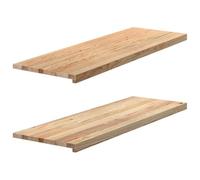 Window Sills Made of Solid Oak Wood 120 x 40 x 2 cm Pack of 2 Untreated for Indoor Installation Replacement Refurbishment with Natural Grain and Easy-Care Surface