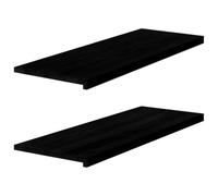 Window sills made of solid oak wood, dark brown, 110 x 40 x 2 cm, pack of 2, ideal for interior mounting, renovation, installation and as a durable presentation surface