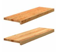 Window Sills Made of Solid Oak Wood, Light Brown, 80 x 30 x 2 cm, Pack of 2, Robust and Easy to Clean for Indoor, Ideal for New Construction, Renovation, Sealing and Heat Protection