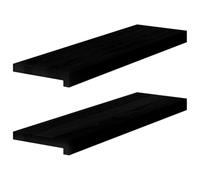 Window Sills, Pack of 2, Dark Brown, 70 x 20 x 2 cm, Solid Oak Wood, Mounting Accessories for Indoor, Renovation of Old Building, Edging and Mounting for Window Frame, Seal and Heat Protection
