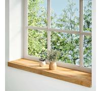 Window Sills, Pack of 2, Light Brown, 90 x 20 x 2 cm, Solid Oak Wood for Indoor and Outdoor Mounting, Installation Replacement, Seal and Insulation for New Building Old Building Renovation