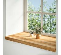 Window Sills Pack of 2 Light Brown Solid Oak Wood 80 x 40 x 2 cm Mounting Accessories for Window Frame, Seal, Insulation, Indoor and Outdoor Use, Renovation and Renovation
