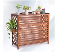 Window Solid Wood Air Conditioner Fence Screen, Universal Living Room Air Conditioner Cover Rack, Wooden Air Conditioner Host For Outside Units, Air Conditioner Flower Shelf Grilles, Anti-Theft