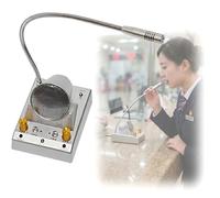 Window Speaker Intercom System, Handheld-Free Anti-Howling Counter Microphone with Clear Dual-Way Audio, Professional Glass Barrier Intercom for Offices