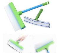 Window Squeegee Cleaner, Aqua Blade Window Cleaner with Silicone Squeegee & Microfiber Scrubber Tool Kit for Shower Glass Mirror Door Car (A)