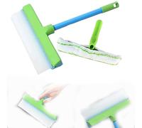 Window Squeegee Cleaner, Aqua Blade Window Cleaner with Silicone Squeegee & Microfiber Scrubber Tool Kit for Shower Glass Mirror Door Car (B)
