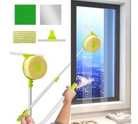 Window Squeegee Cleaner Kit,High-Rise Window Cleaner,5-in-1 Extendable Window Cleaner Tool -Magnetic U-Shaped Pole Design, Dual Surface Scrubber & Squeegee for Apartment High Windows