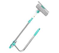 Window Squeegee - Telescopic Cleaner, Compact Tool | Microfiber Extendable Window Washer, Flexible Squeegee with Swivel Head for Bathroom Shower Doors High Balcony Glass Panel Cleaning