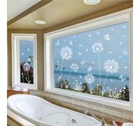 Window Sticker, 2 Sheets 11.81x23.62in White Dandelion Decal Self-Adhesive PVC Apply Remove for Bedroom Living Room Decor