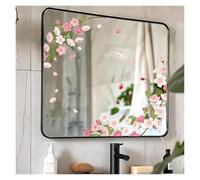 Window Stickers 1PC Fresh Pink Cherry Blossom Mirror Sticker, Glass Balcony, Refrigerator, Bedroom, Shopping Mall