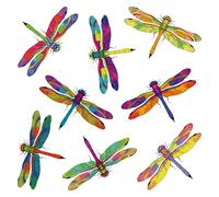 Window Stickers - 8 Beautiful Dragonflies Decorative Electrostatic Stickers - Prevent Birds Bumping Into Your Windows