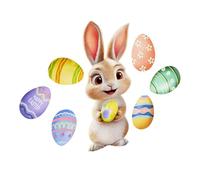 Window Stickers - Decorative and Easter Sticker with Rabbit and Eggs for Window - for Celebrations Living Room Bedroom Kitchen Bathroom Nursery
