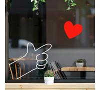 Window Stickers for Glass - Reusable Static Cling Window Decals for Door Home Café Store Kids Room Bedroom, Festival Holiday Decorations, Easy Install No Residue, Heart & Hand Design