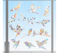 Window Stickers to Stop Birds Flying in Windows 40 Pcs Window Decals to Prevent Bird Strikes Privacy Film Alert Decals Sun Catcher Clings No Glue Required for Home Kitchen Glass - Hummingbird Style