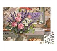 Window Still Life 1000pc Premium Cardboard still Life Family Puzzle for Puzzle Lovers Easy to Grip Quiet Time Premium Finish 52x38cm/1000pcs