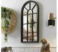 WINDOW STYLE WALL MIRROR SIMPLY STYLISH DECOR MIRROR BLACK WALL WINDOW MIRROR INDOOR/OUTDOOR 69X 34CM