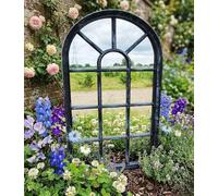 WINDOW STYLE WALL MIRROR SIMPLY STYLISH DECOR MIRROR WALL WINDOW MIRROR 69X 34CM (BLACK RUSTIC)