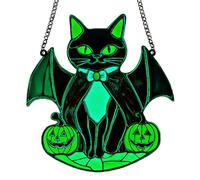 Window Sun Catcher - Glow in the Dark | Acrylic Ghost Sun Catcher | Spooky Halloween Decorations | Glass Suncatchers with Iron Chain for Halloween Haunted House Decor