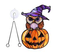 Window Sun Catcher - Glow in the Dark | Acrylic Ghost Sun Catcher | Spooky Halloween Decorations | Glass Suncatchers with Iron Chain for Halloween Haunted House Decor