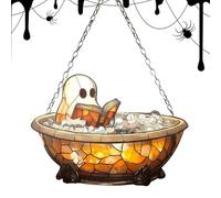 Window Sun Catcher, Spooky Ghost Design, Reading Book Theme, Rainbow Light Effect, Acrylic Build, for Halloween, Christmas, Car, Garden, Balcony, Workplace, Classroom Decor