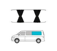 Window Sun Shade Curtain Compatible with VW Transporter T5 2003-2015 and Medium T6 2015-2023 Rear Quarter SWB Black Campervan Auto Protection Visor Blinds Block UV Rays and for Privacy